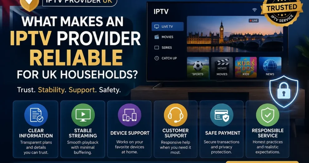 IPTV Provider UK reliability guide with stable streaming, support, safe payment, and device compatibility