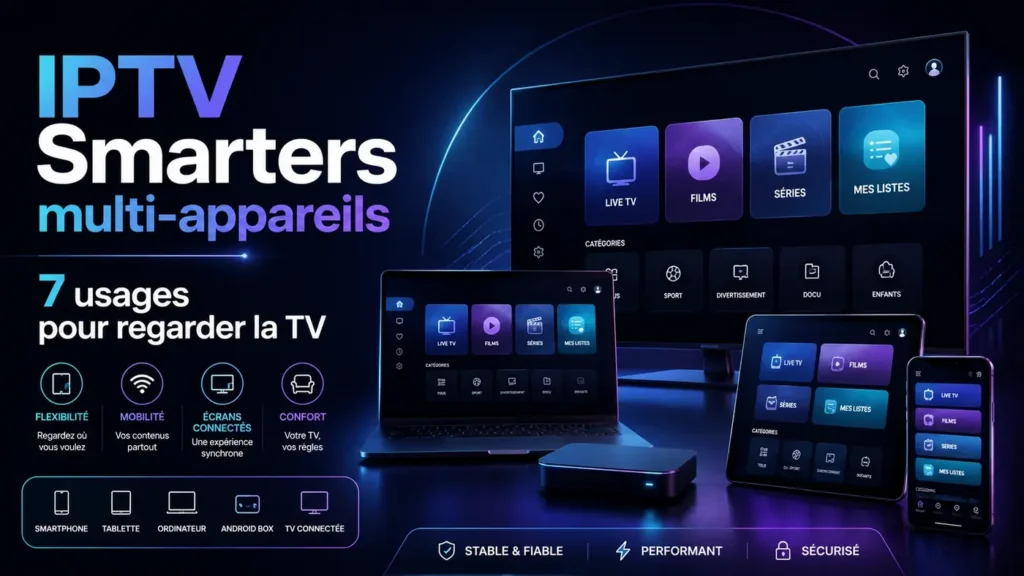 IPTV Smarters multi-appareils 7 usages pour regarder la TV sur plusieurs écrans