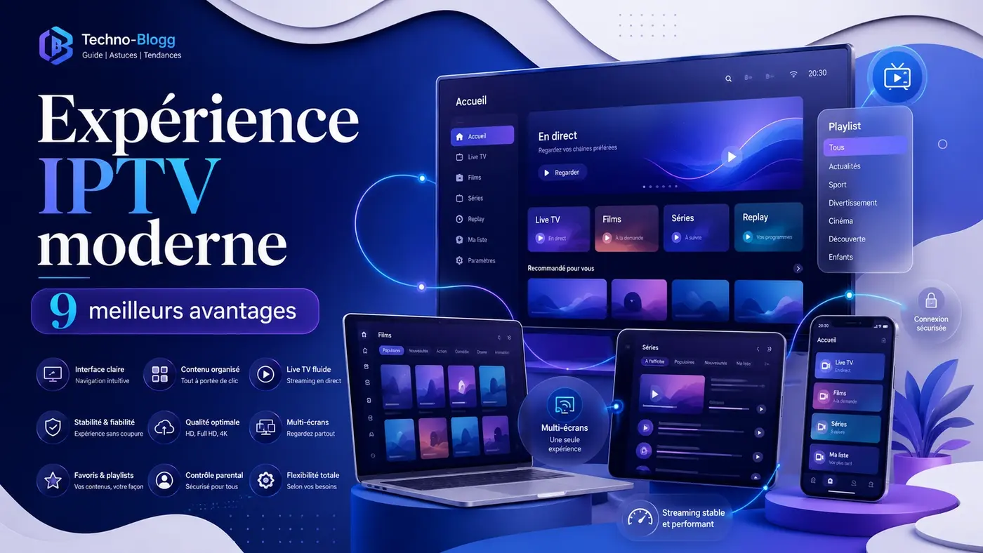 Expérience IPTV moderne avec 9 meilleurs avantages sur plusieurs écrans